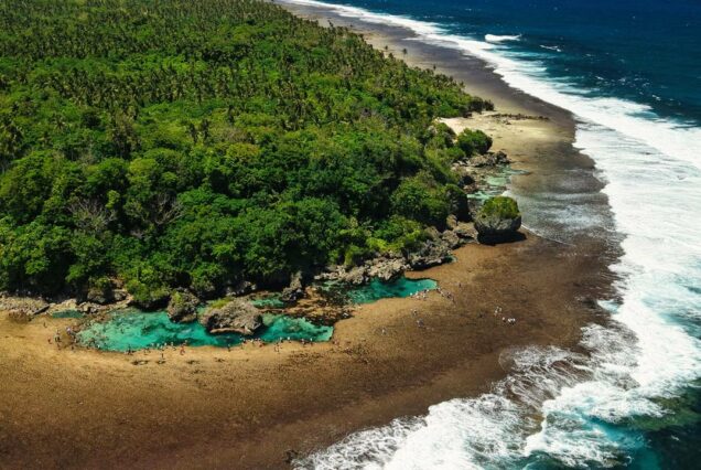 Magpupungko Rock Pools at low tide on Siargao South Land Tour, Philippines